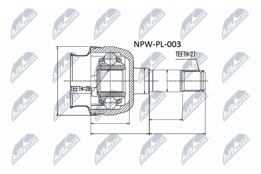 Nty Drivknute drivaksel NTY NPW PL 003