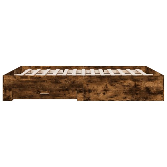  Sengeramme med skuffer røkt eik 160x200 cm konstruert tre 8721102620270