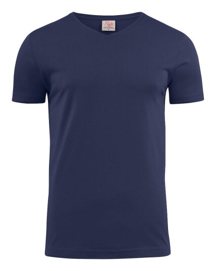Printer Heavy V-neck T-skjorte Marineblå Marineblå Klær