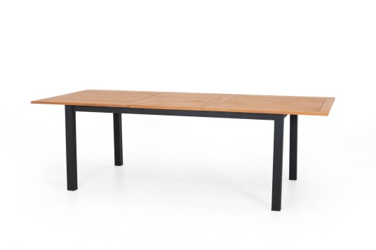 Sunzo Bay spisebord Svart/teak 180 - 240 x 100 cm Svart Sunzo Bay spisebord Svart/teak 180 - 240 x 100 cm Svart
