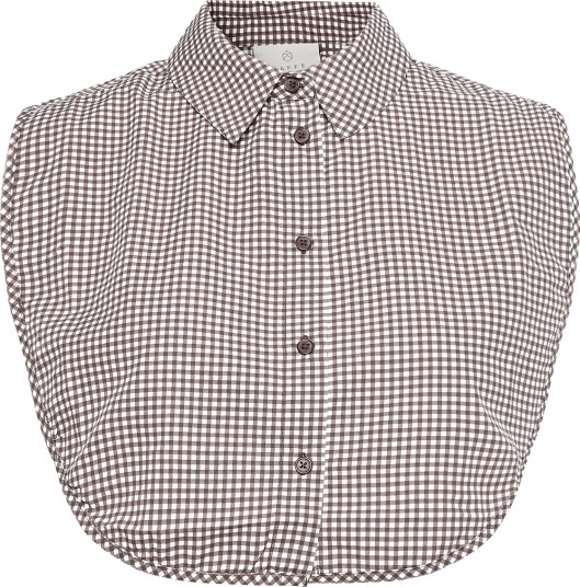 Kaffe Kabine Checked Collar   Brown   ONE SIZE