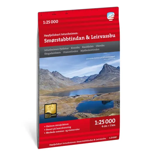 Calazo förlag Høyfjellskart Jotunheimen: Smørstabbstindan & Leirvassbu 1:25.000 OneSize, NoColour