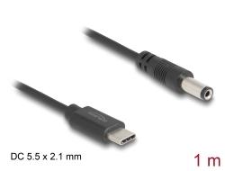 Delock Usb c Power Cable To DC 5.5 X 2.1 Mm Male 1 M