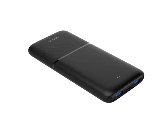 Deltaco 10000 mAh Powerbank med 3 Utganger - Svart - Rask Lading