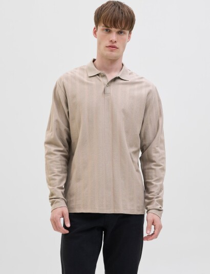 JJ REBEL Jreblouis Polo Ls Beige XXL