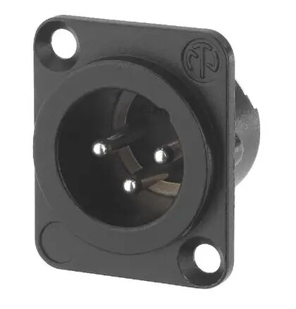 Neutrik xlr plugg 3p chassi   hann sort D type 3MD LX BAG