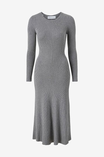 Selected FEMME - Kjole slflUra Lurex LS Knit Dress - Grå