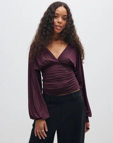 Nelly - Rød - Amazing Plunge LS Top