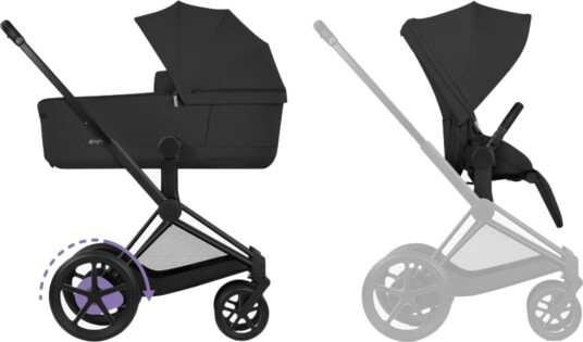 Cybex E Priam Matt Black Med Liggedel Sepiablack Cybex E Priam Matt Black Med Liggedel Sepiablack