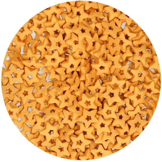 Funcakes Kakestrø Åpne Stjerner Gull 50g 