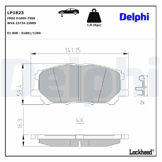Bremseklosser DELPHI LP1823