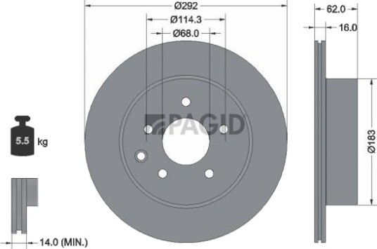 PAGID 54440NC Bremseskive
