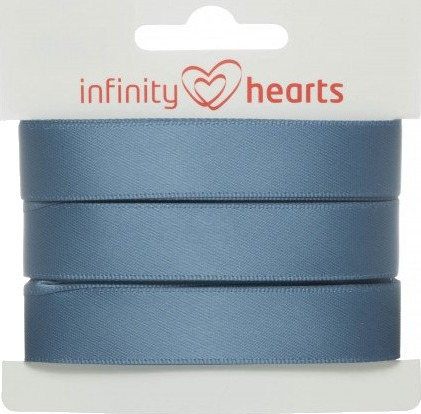 Infinity Hearts Satengbånd Dobbeltsidig 15mm 338 Blå 5m