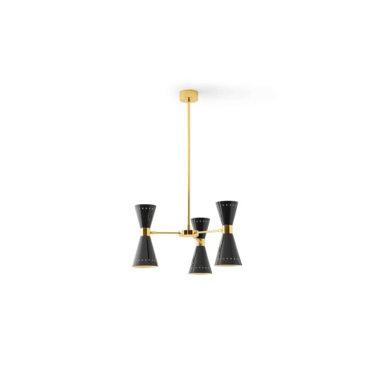Stilnovo Megafono Taklampe 6 Gull/ Sort/Elfenben