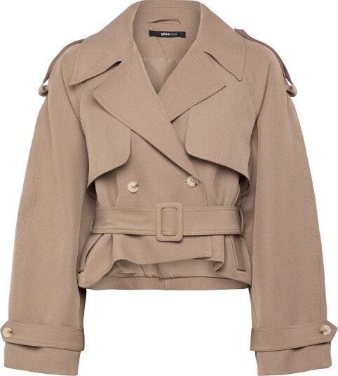 Gina Tricot Short Belted Trench Coat Beige L