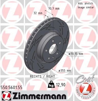 Bremseskive ZIMMERMANN 550.5601.55