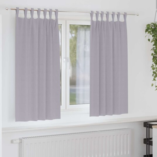  Gardiner med gardiner 2 pcs Metall grå Polyester