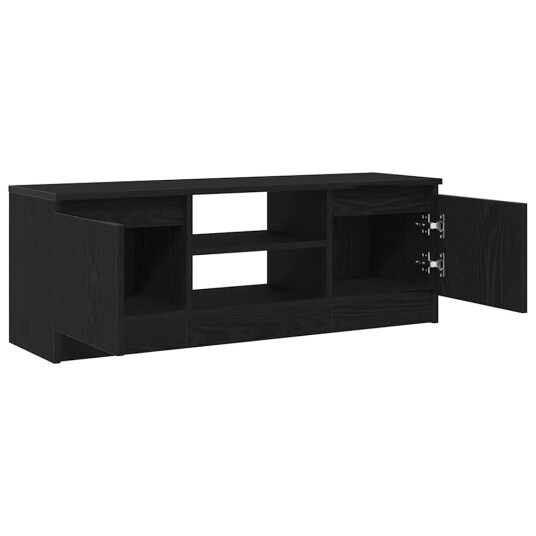 TV benk svart eik 102x30x36 cm konstruert tre