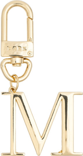 Dark Metal Letter Bag Charm Letter M Gold