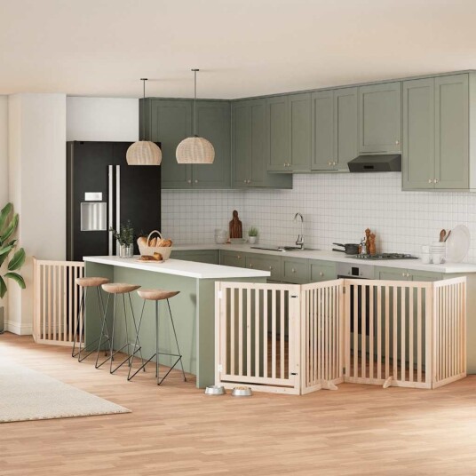 Vidaxl Hundeport Sammenleggbar 8 Paneler 640 cm Poppeltre