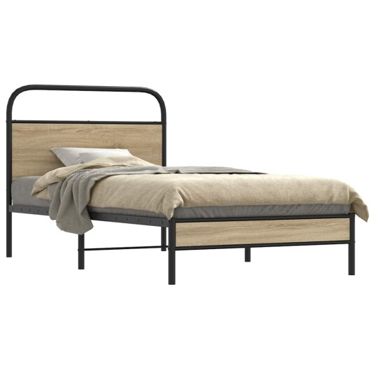 Sengeramme uten madrass røkt eik 100x200 cm konstruert tre 8721158564450