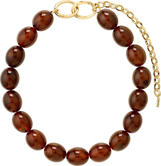 Pilgrim Still Necklace Gold Plated/Brown Brown ONE SIZE
