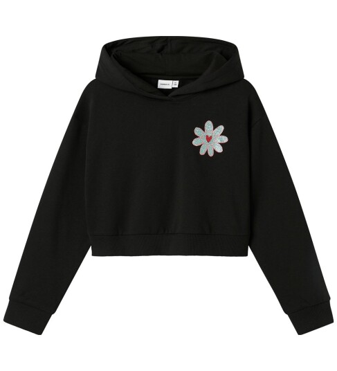 Name It Nkfkory Ls Crop Boxy Swe Wh Bru Ps Noos Black 146 152