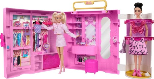 Barbie Deluxe Style Closet Klesskap Lekesett Med Tilbehør Barbie Deluxe Style Closet Klesskap Lekesett Med Tilbehør