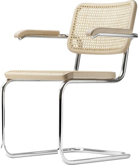 Thonet S 64 V Cantilever Spisestol med Armlener Krom/ Bøketre Thonet S 64 V Cantilever Spisestol med Armlener Krom/ Bøketre