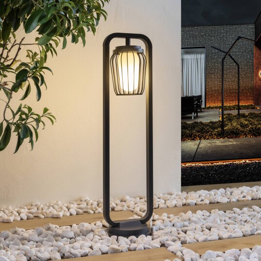 Lucande veilampe Chandan, 90 cm, mørkegrå, aluminium Lucande veilampe Chandan, 90 cm, mørkegrå, aluminium
