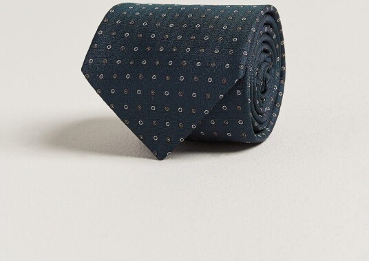 Canali Jacquard Silk Tie Dark Green Canali Jacquard Silk Tie Dark Green