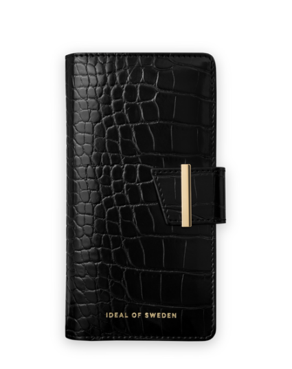 Ideal Of Sweden Cora Phone Wallet iPhone 13 Mini Jet Black Croco