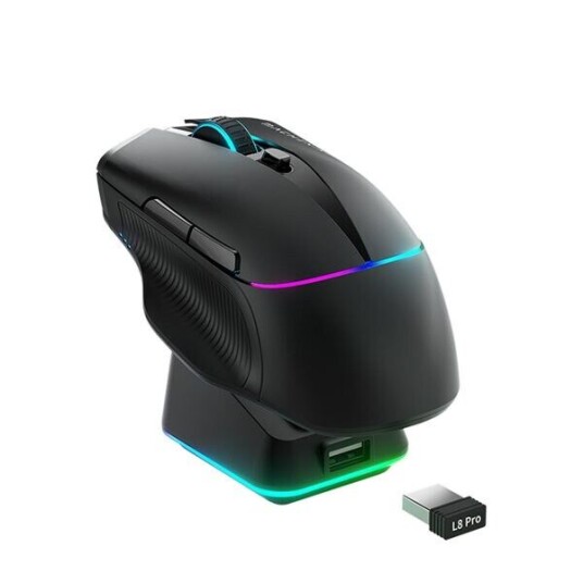 Machenike L8 Pro trådløs gamingmus med ladestasjon 26000 DPI svart Machenike L8 Pro trådløs gamingmus med ladestasjon 26000 DPI svart