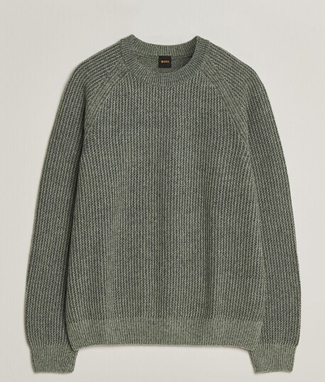 Boss ORANGE Kepler Wool Knitted Sweater Open Green
