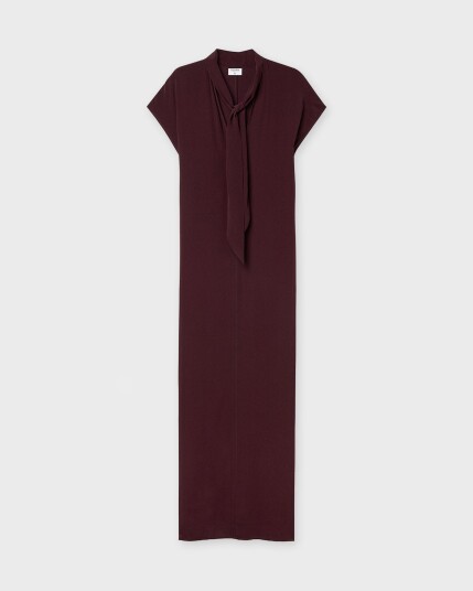 Filippa K Long Tie Neck Dress Burgundy 38 Filippa K Long Tie Neck Dress Burgundy 38