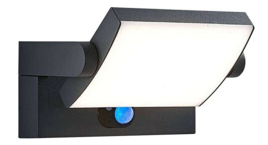Lindby LED-solcelle-utevegglampe Sherin med sensor