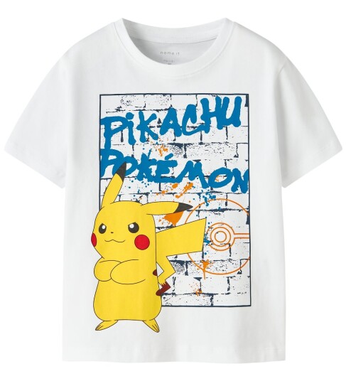 Name It T skjorte NmmMihat Pokémon Bright White Name It 4 år 104 T skjorte Hvit