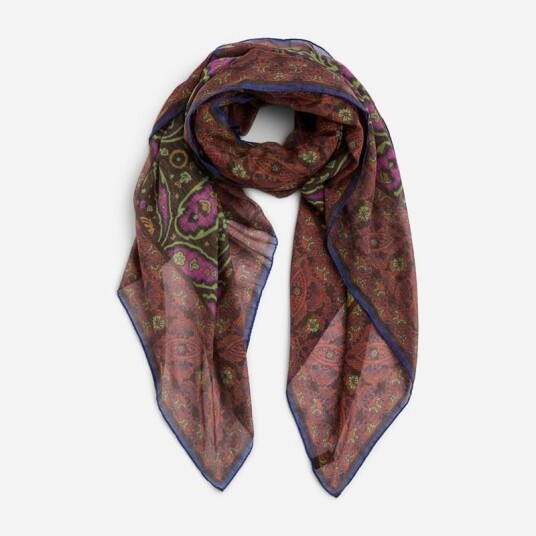 Petronius 1926 Scarf Foulard Chic Twist Brown Paisley