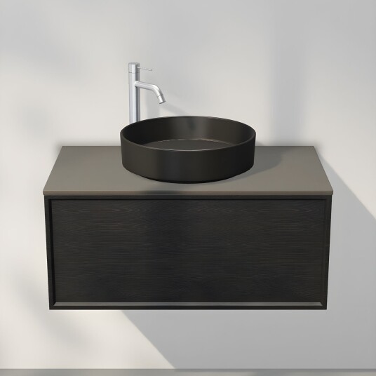 INR Iconic Nordic Rooms Air Wood Servantskap Hel Front med 2 Skuffer Black oak / 80cm INR Iconic Nordic Rooms Air Wood Servantskap Hel Front med 2 Skuffer Black oak / 80cm