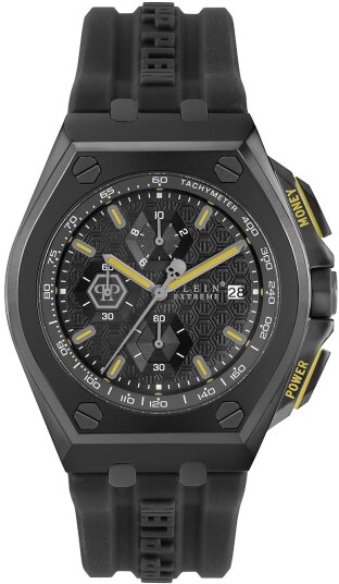 Philipp Plein Herreklokke PWGAA0221 Plein Extreme Sort/Gummi Ø44 mm
