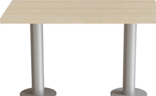 Bord Marie, 700X600 Mm, Højde 1100 Mm, Massiv Birk Og Alugråt Understel