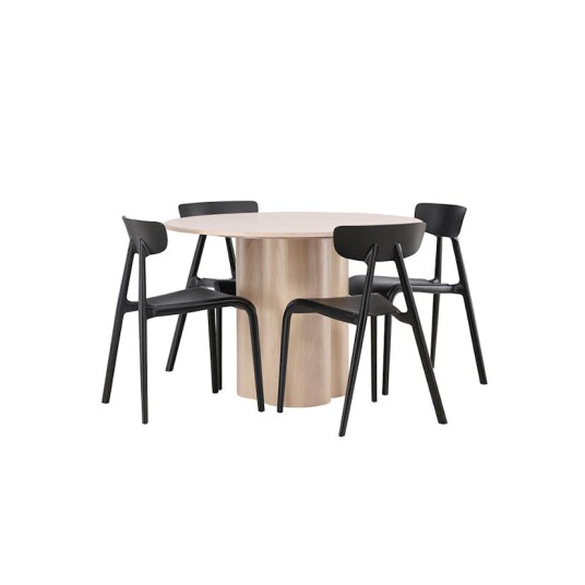 Venture Home Spisegruppe Venture Home Olivia Ø 110 cm med 4 Ursholmen Stoler GR23075V