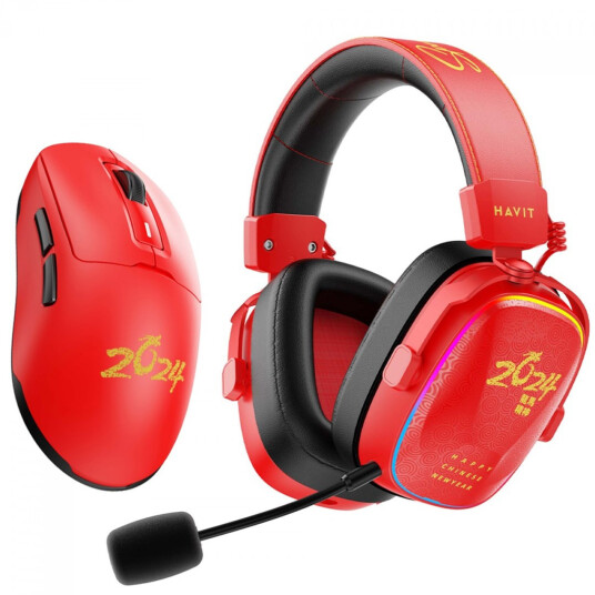 Havit H2039BG Gaming Headset Limited Edition Svart/Rød