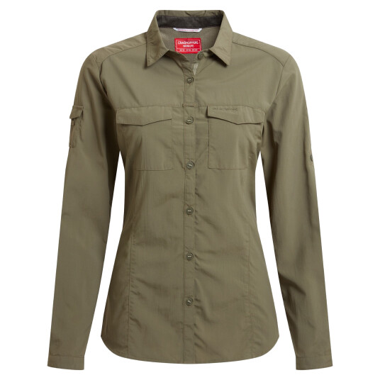 Craghoppers Women's Nosilife Adventure Long Sleeved Shirt III Wild Olive 12, Wild Olive