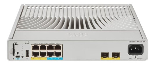 Cisco Catalyst 9200Cx - Network Advantage - Switch - Kompakt - L3 - Styrt - 4 X 10/100/1000 (Upoe) + 4 X 100/1000/2.5/5/10G (Upoe) + 2 X 10 Gigabit Sfp+ (Opplenke) - Rackmonterbar - Upoe (240 W)