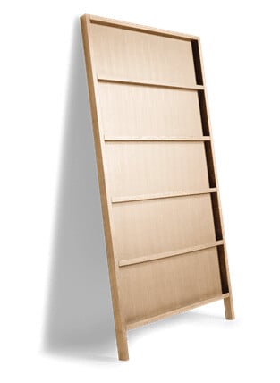 Moooi Oblique Vegghylle Liten Hvit Vask Beiset Eik