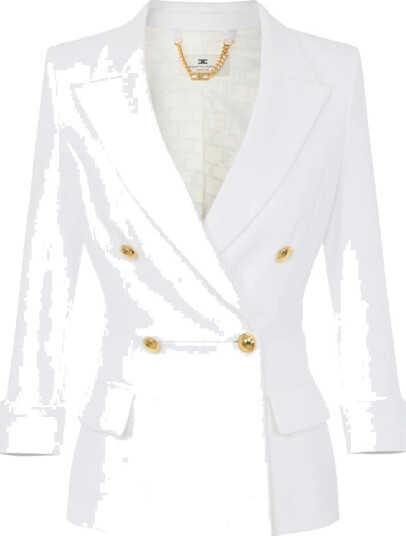 Elisabetta Franchi Dame Jakker Hvit 2XL,