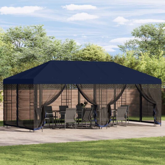  Teltduk med sidevegger 6 x 3 m Blå Polyester 190