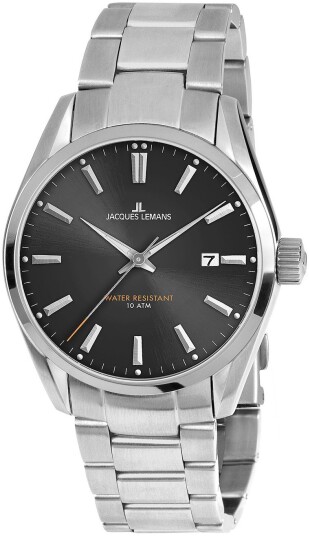 Jacques Lemans Herreklokke 1 1859E Derby Sort/Stål Ø40 mm