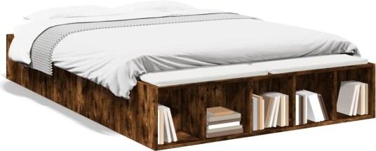 Sengeramme røkt eik 140x190 cm konstruert tre 8721102622373
